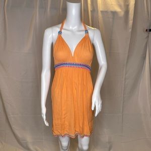 Beachy orange halter dress